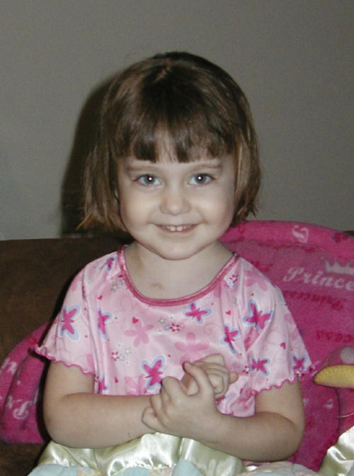 Sophie showing off her new haircut