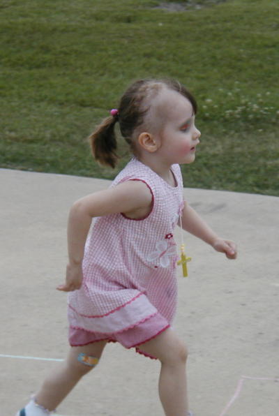 Running in the driveway (thinning hair somewhat obvious)
